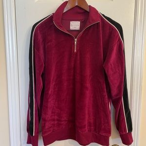 Urban Outfitters Velour half zip top